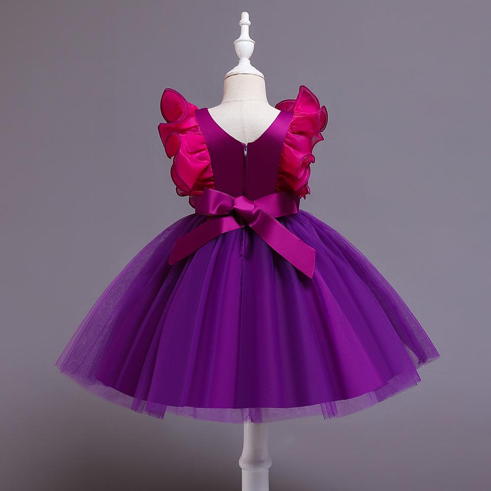 Autumn Children's Princess Dress Sleeveless Costume Flower Girl Tutu Skirt Kindergarten Graduation Dress for Girls