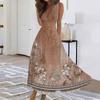 Women's Fashion Casual Loose V-Neck Sleeveless Printed Dresses