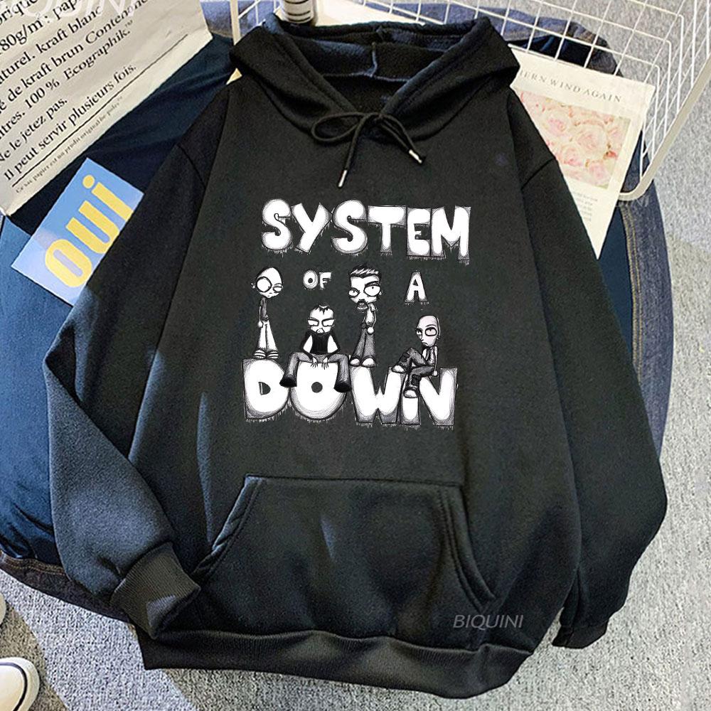 

System of A Down Sweatshirts Prevalent Street Grunge Hoodie Winter Fleece Clothing Oversized Sudadera O-neck Pullovers S