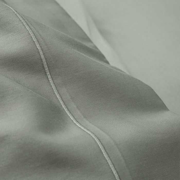 Drap plat percale de coton peigné "Julian" toutes dimensions Coton Pur - Julian Ardoise - 270 x 300 cm pour lit King size