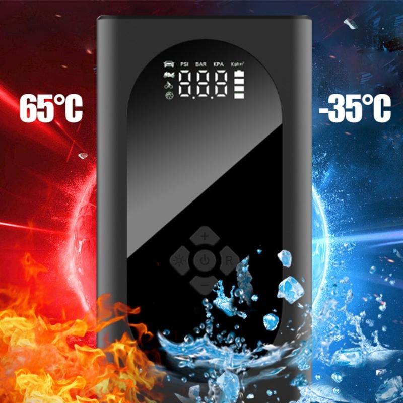 Car Jump Starter Air Compressor Wireless Tire Inflator Pump Digital Tire Inflator Automotive Starting Device with Light