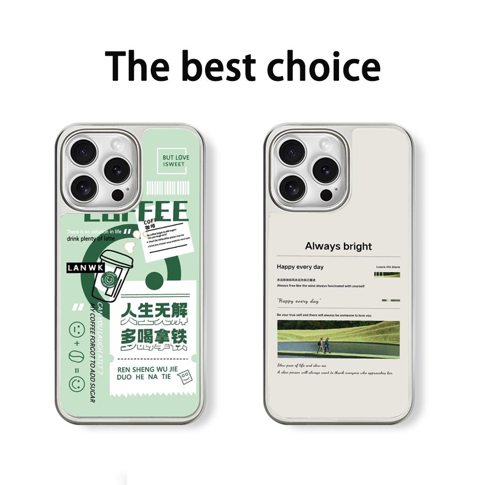 Lucky poster fashion web design Phone Case for iPhone 16 15 14 13 12 11 Pro Max Sheepskin Silver-edged protective case