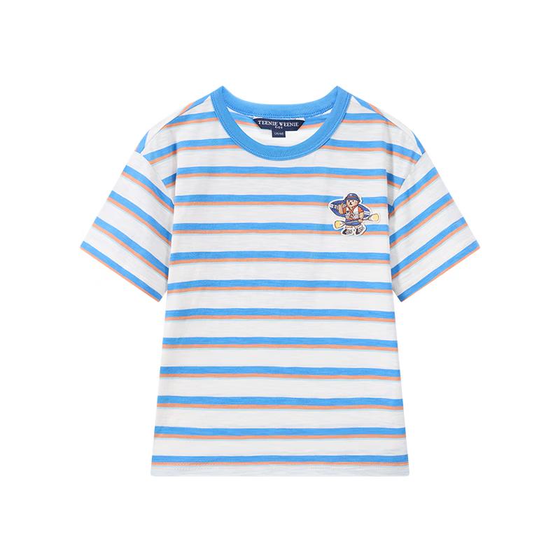 Teenie Weenie Kids Boys Striped Bear Short Sleeve T-Shirt 120