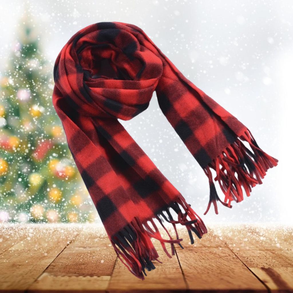 Christmas Long Plaids Blanket 160x30cm Oversized Winter Fall Warm Scarf Big Tartan Scarves Wrap Shawl Classical Tassels