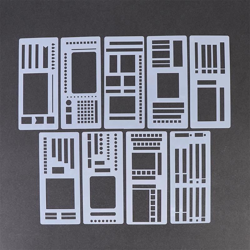 DIY Scrapbooking Record Template Flexible Handmade Stencils Tool 3 9pcs for Drawing Planners Art Craft Projects