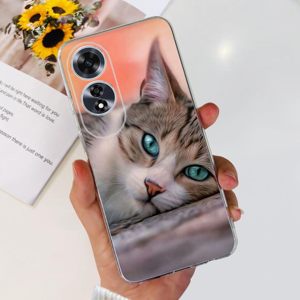 Coque de téléphone Mignonne Chat Astronaute Pour Oppo A60 OppoA60 A 60 Coque Arrière Pare-chocs Cool Dragon Dessin Animé Coque Transparente Oppo CPH2631 Capa