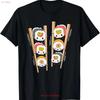 New Limited Funny Kawaii Sushi Japanese Food Lovers Anime Otaku T Shirt Vintage Washed Stylish Graphic Streetwear Versatile