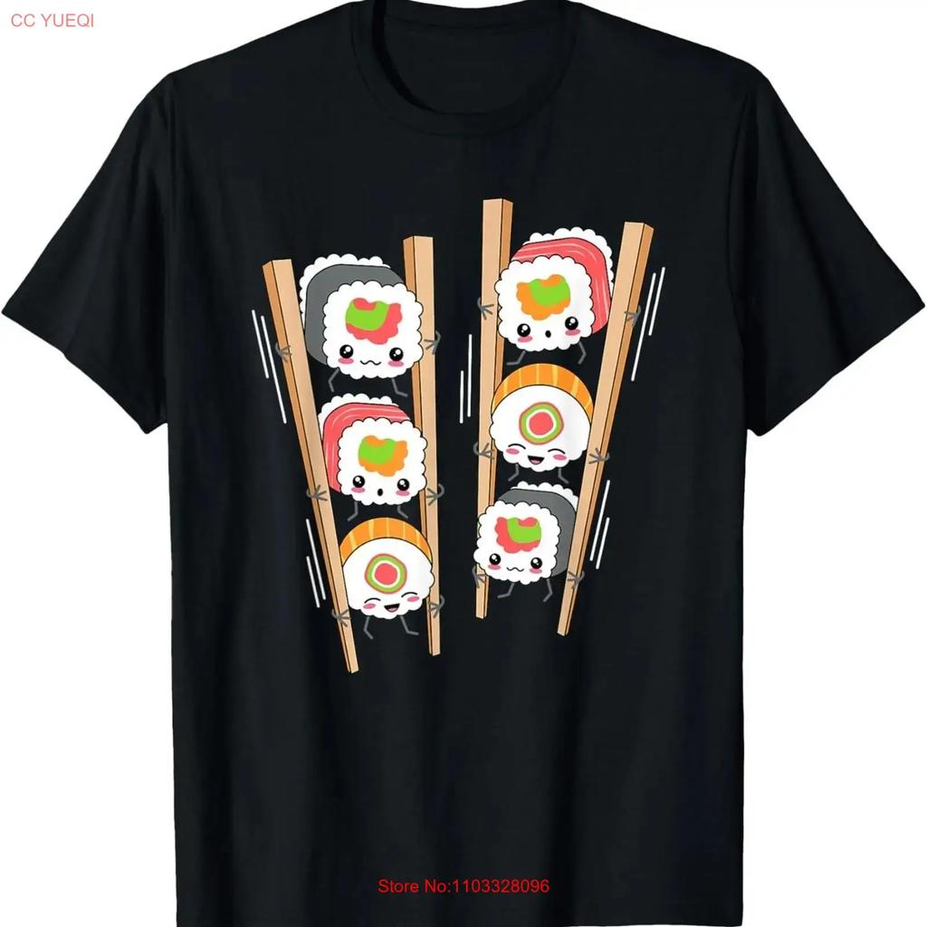 New Limited Funny Kawaii Sushi Japanese Food Lovers Anime Otaku T Shirt Vintage Washed Stylish Graphic Streetwear Versatile