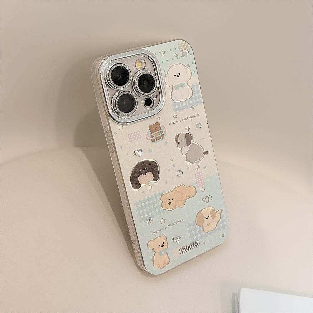 Elegant Cute Cartoon Puppy iPhone15 14promax Phone Case Compatible and Suitable for 13/12/11