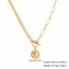 Stainless Steel Pendant Necklace for Women, Layer Herringbone Chain Heart Shape Elizabeth Coin Pendant Non-tarnish Jewelry