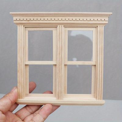 1/12 Scale Miniature Wooden Door and Window Model Ornament - DIY Miniature Photography Props- Seasonal Decor - Perfect Gift