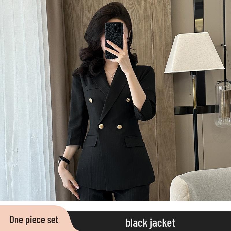 

Женский летний 2025 года высококлассный костюм-пиджак для миниатюрных - Профессиональная тонкая официальная одежда XXXL