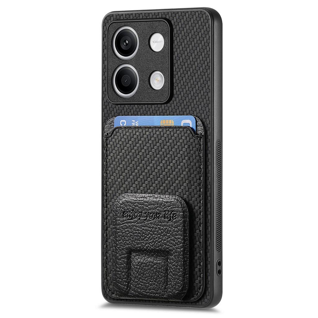 C1-11 for Xiaomi Redmi Note 13 5G Case Carbon Fiber Texture Leather Coated TPU Card Slot Phone Cover