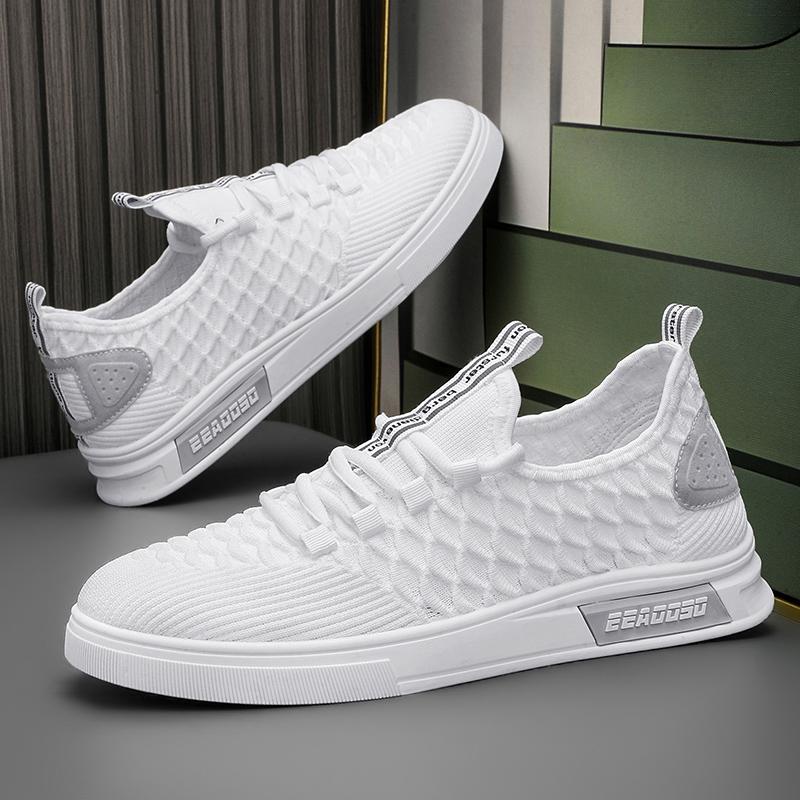 Herren Schwarze Sportschuhe - Atmungsaktive Mesh Freizeitschuhe, Tennis Flats, Designerschuhe Freizeit und Fitness City Streetstyle