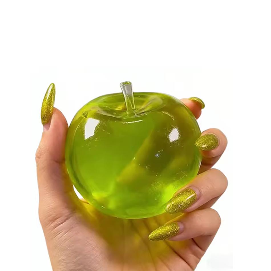 Green Apple Squishy Toys Anti Stress Sensory Fidgets Toy Soft Simulated Transparent Slow-Rebound Decompression Toy