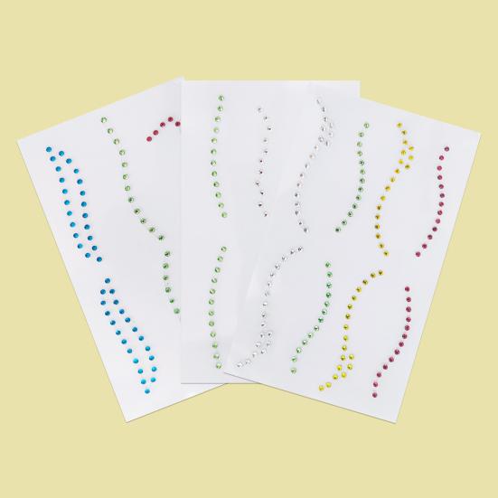 Tattoo Rhinestones Attractive Easy To Apply Plastic Convenient Gem Faux Crystal Stickers for Unisex