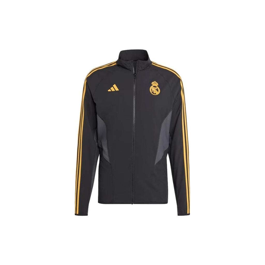 Adidas Striped Zip Fitted Jacket Men Jackets Black HY0641