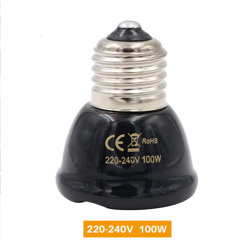E27 Pet Heating Lamp for Turtle Snake lizard Infrared Ceramic Emitter Heat Light 50W/75W/100W Reptile Lamp Reptile Light EU Plug
