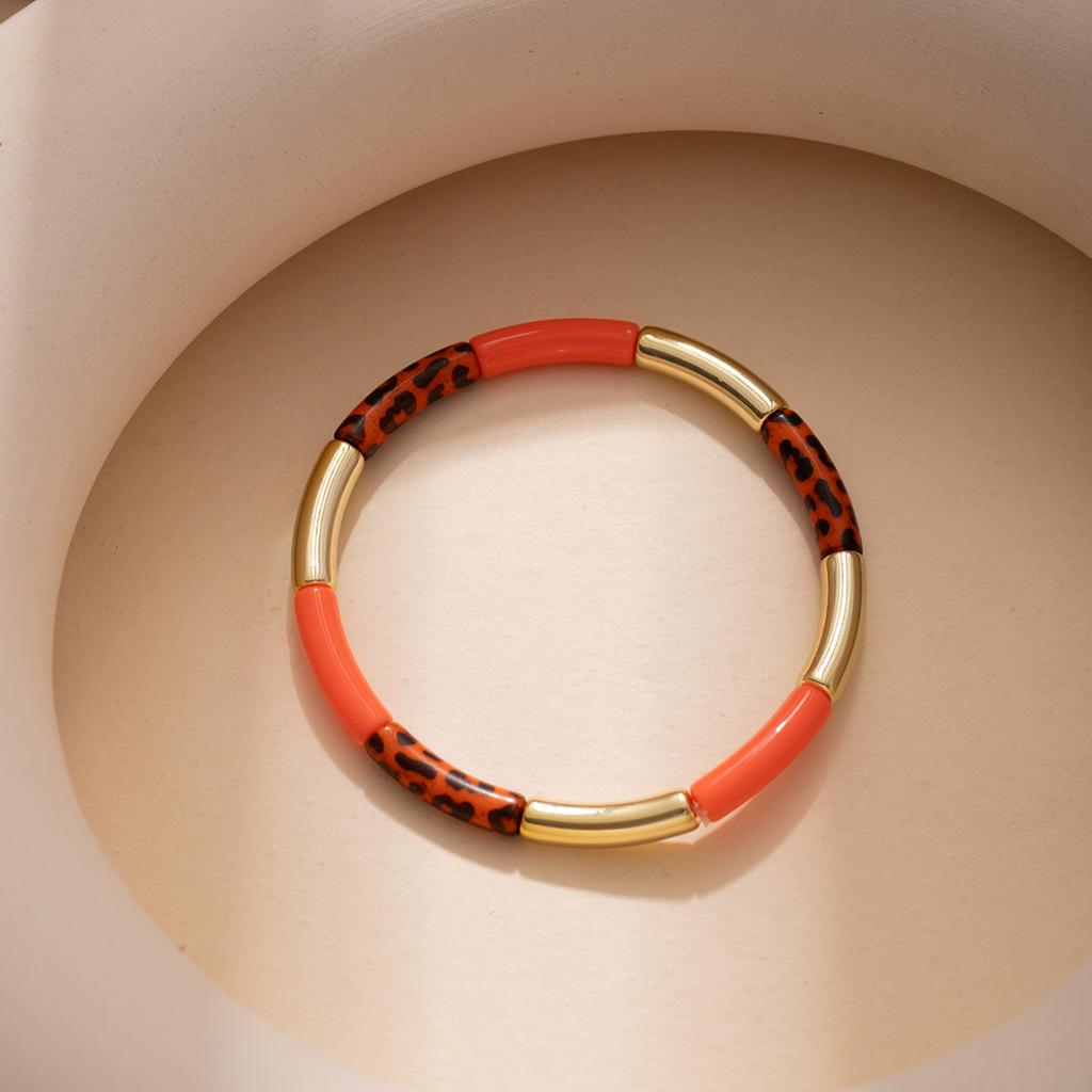 Módní leopardí potisk Personalizovaný bambusový náramek Vysoká kvalita kovový styl Módní náramek Retro vynikající náramek