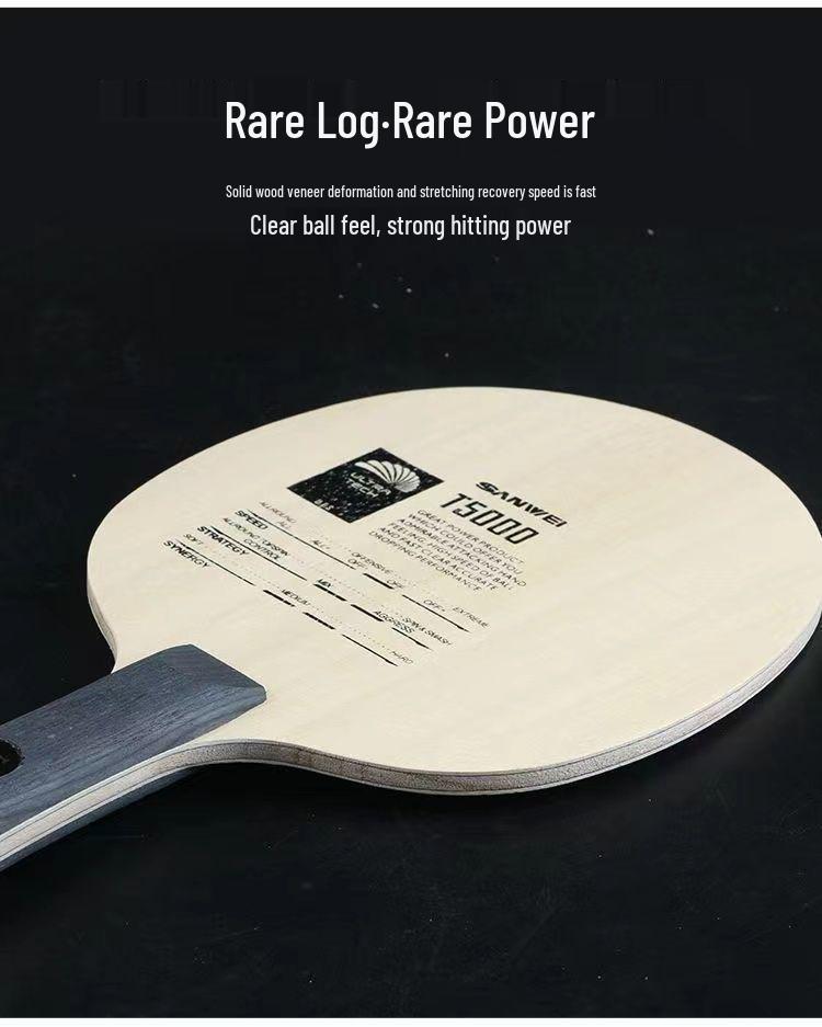 SANWEI T5000 Carbon Table Tennis Paddle: 5-Ply Wood, 2-Ply Carbon, for Beginners and Intermediate Loop Attackers.