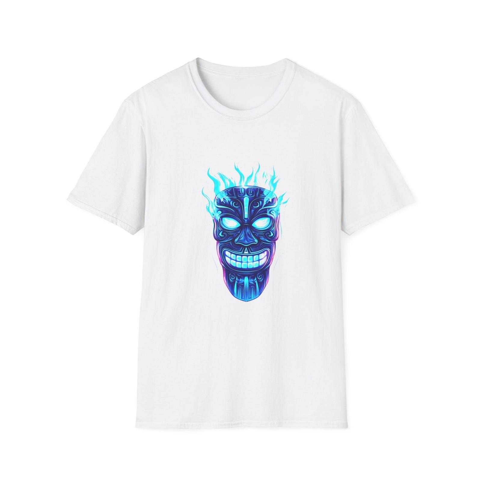 Neon Skull Graphic Tee, Unisex Softstyle T-Shirt, Halloween Shirt, Unique [...] S