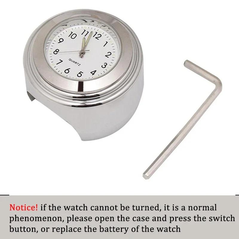 Universelle 7/8 "Motorraduhr, staubdichte Quarzuhr, wasserdicht, für die Lenkermontage, Motorrad-Fahrplanuhr mit Schraubenschlüssel