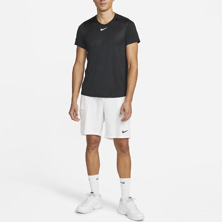 Nike Solid Color Logo Crew Neck T-Shirt Men Tops Black DD8317-010