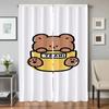 Home Interior Kitchen Curtains for Living Room 2 Pieces Blackout Curtains Door Curtain Cute Animals Partition Bedroom Decoration