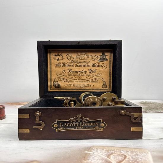 Nautical Sextant  Custom Engraved Gift Brass Sextant With Telescope  Working Compass,  Anniversary Gift,  Veteran Gift