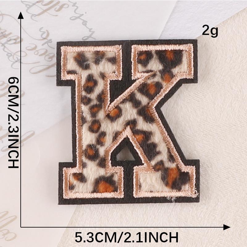 Embroidery Label Leopard Print English Alphabet Cloth Label Clothes And Hats Hand Account Diy Patch Accessories Embroidery Stickers Cloth Stickers