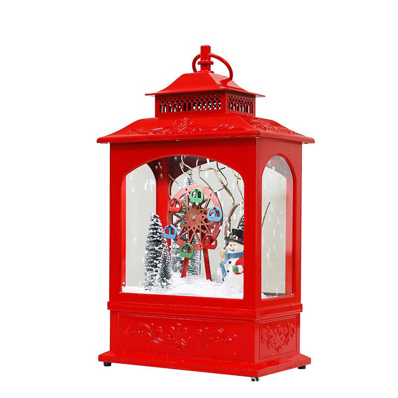Korean Snowfall Music Lantern - Christmas Gift & Ornament for Living Room or Display