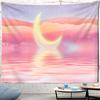 Pink Moon Starry Tapestry Universe Wall Hanging Room Dorm Tapestries Cartoon Art Home Psychedelic Kawaii Bedroom Decor Tapestry