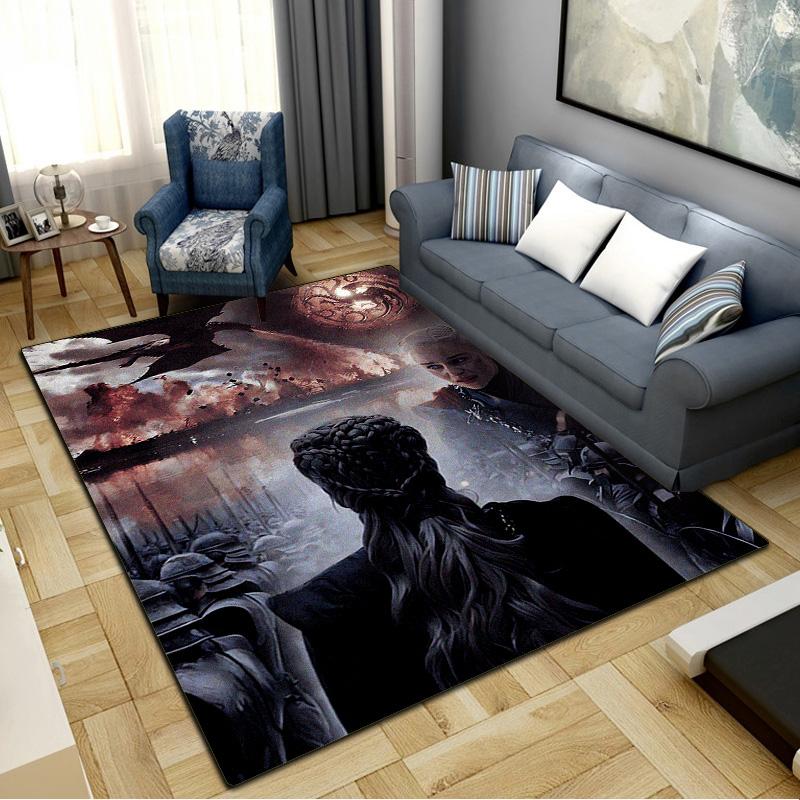 Daenerys Targaryen Carpet Rug for Living Room Bedroom Home Sofa Decoration,Kids play Non-slip Floor Mat