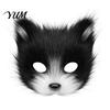 Halloween Beast Girl Outfit Plush Fox Cosplay Mask, Fluffy Tail, Costumes Props, Fuzzy Animation Lovers Gift Mask for Costume Party Anime Convention