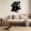 Silhouette Métallique Jésus Art Mural Décoration Chrétienne Religieuse avec Couronne d'Épines Croix Minimaliste Suspendue pour Salon Chambre à Coucher