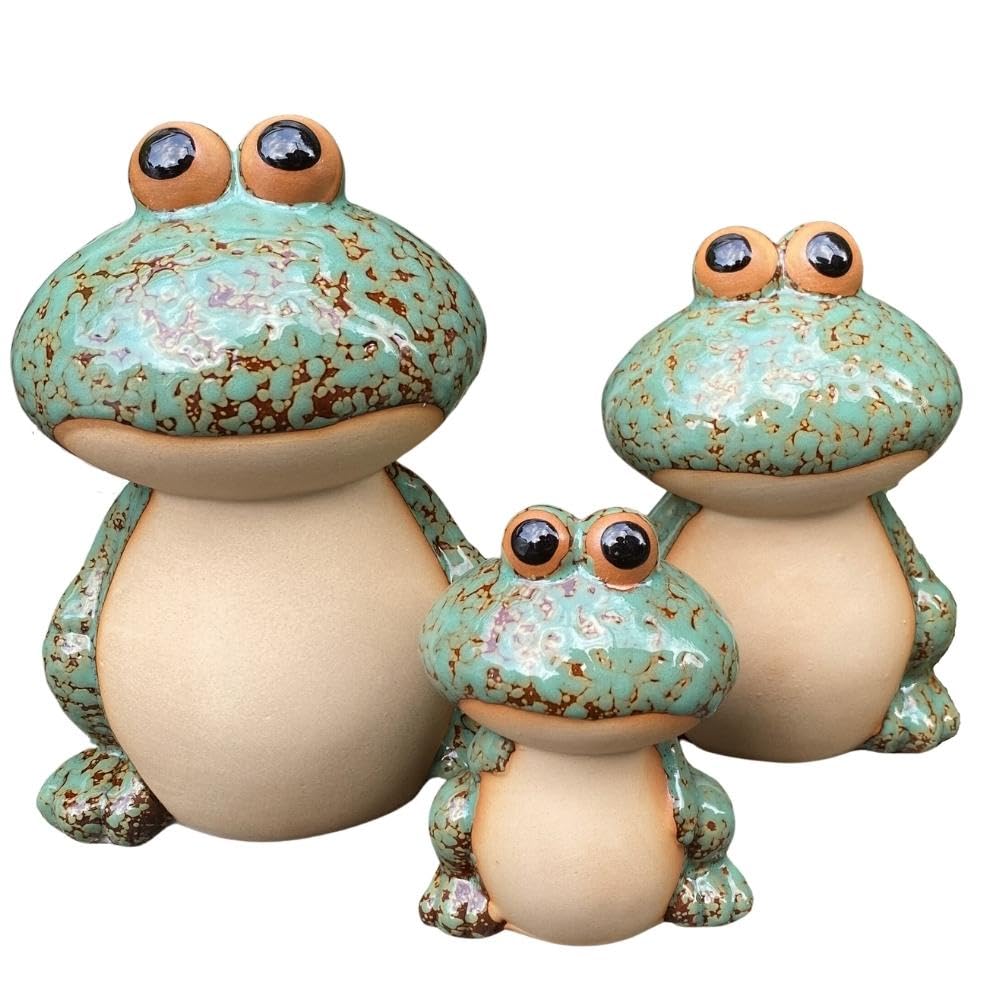 Frog Ceramic Interior Lucky Feng Entryway Ornament Family [S.T.S.G] Figurine, Ornament, Decoration, Gift, Charm, Shui, (Frog (Green))