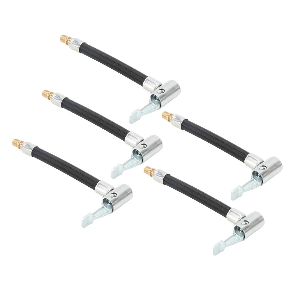 5pcs 10cm Tire Inflator Hose Fast Inflation Leak Free Air Pump Hose Adapter for Car Bike Motorcycle