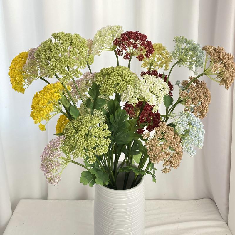 3 Rice Head Fruit Faux Plants Flocked Stems Wedding Decor Props Photography