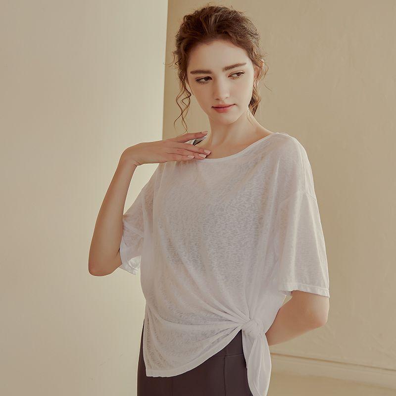 Loose Fit Breathable Running Top Lightweight Yoga Tee Slimming Workout Shirt for Women