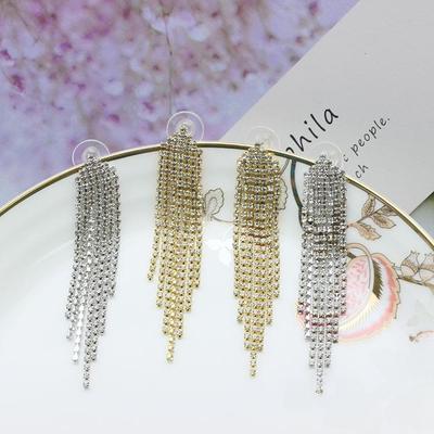 Ohrringe mit S925 Silbernadel und Diamantquasten - Funkelnder Hochzeitsschmuck