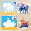 3D Sticker Puzzle Painting Kit Kids Animal Traffic Themes with 8 Patterns for Easy Peel-Stick Boost Fine Motor Skills Creativity