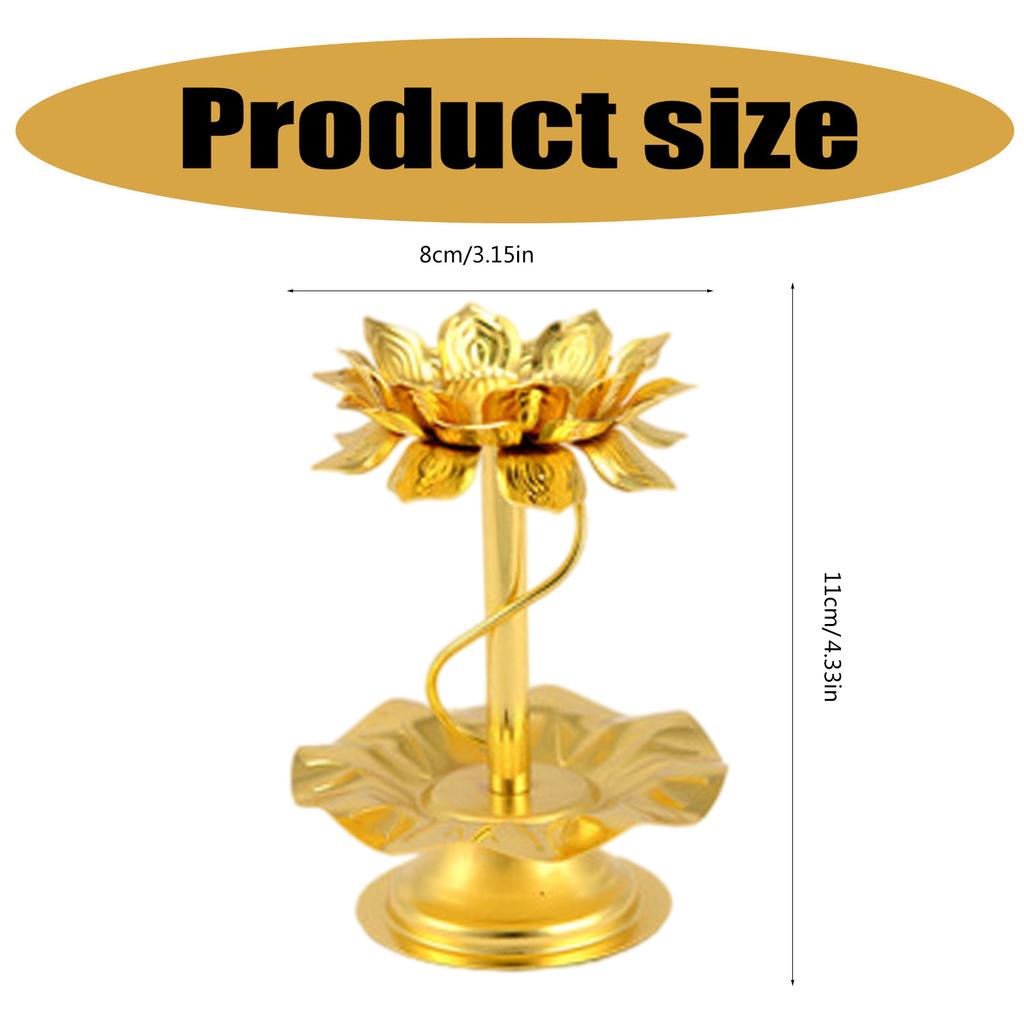 Decorative Candle Stand 4Inch Alloy Lotus Leaf Shape Perfect for Wedding Spiritual Buddhists Gathering Supplies