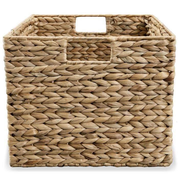 Panier de rangement - vidaXL - 3 pcs - Jacinthe d'eau - Métal - Beige