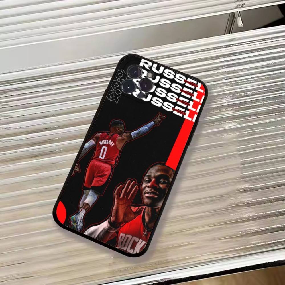 Russell W-Westbrook Basketball Support Phone Case For iPhone 17,16,15,14,13,12,11 Plus,Pro Max,XS,Soft Black Cover