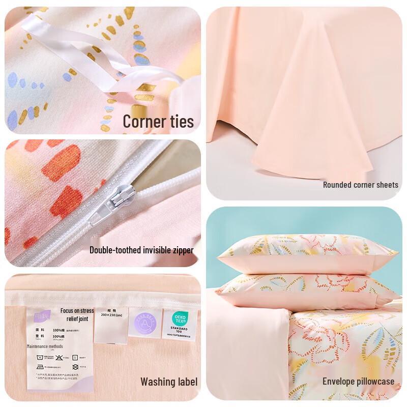 Knight Knitted Cotton Coral Sea Four-Piece Bedding Set