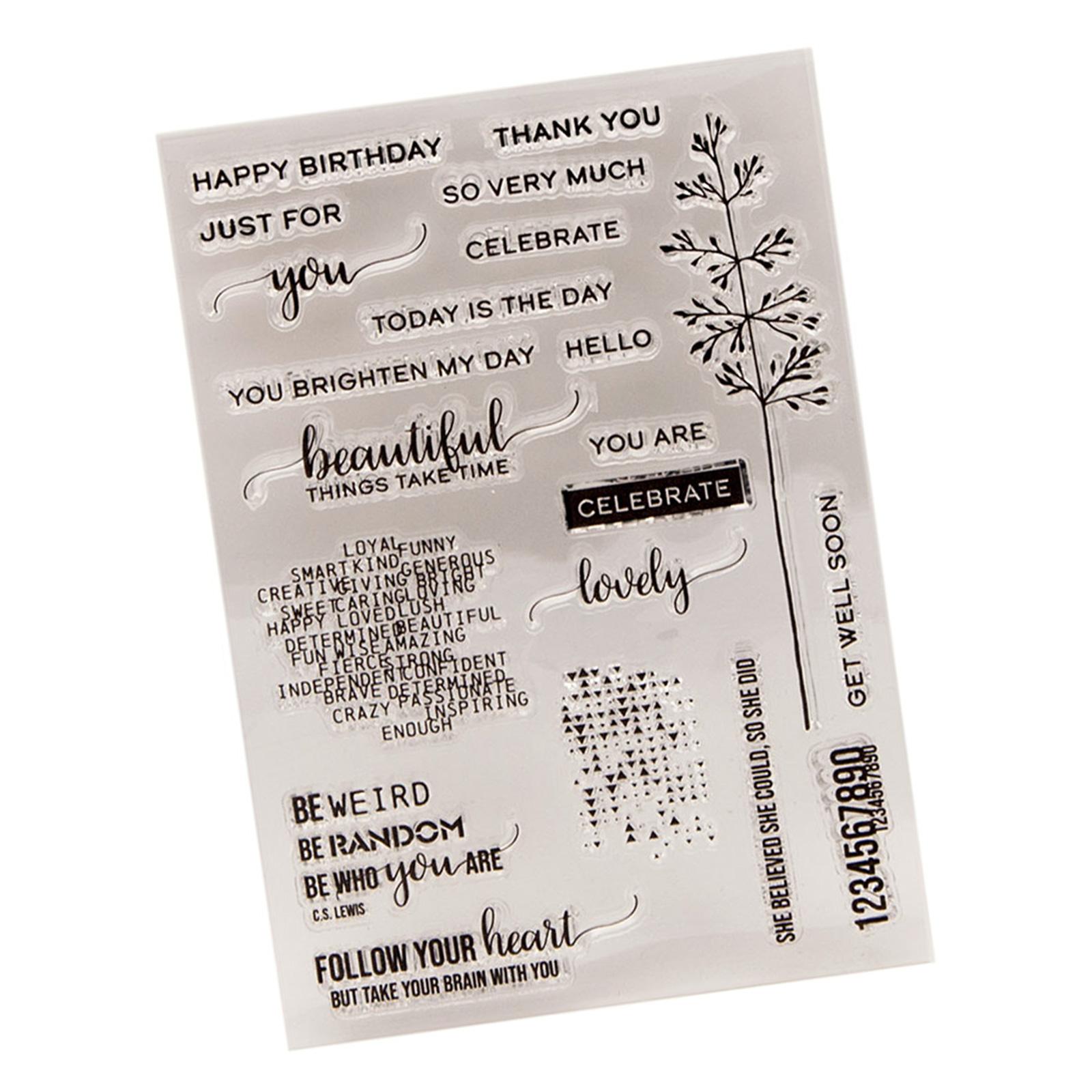 

Силиконовый штамп Благословения Слова Прозрачный штамп С Днем Рождения Прозрачный штамп для Скрапбукинга Альбом Журнал Украшения