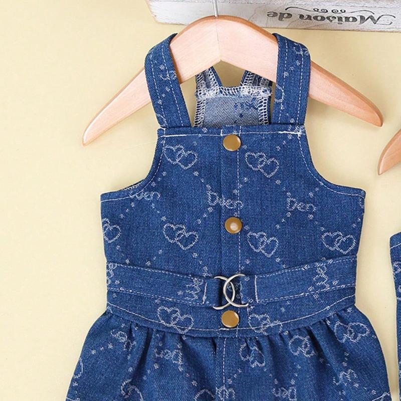 Navy Blue Spring/Summer Cute Ladylike Heart & Paw Print Pattern Summer New Light and Breathable Retractable Pet Dog Dress, in Europe and America
