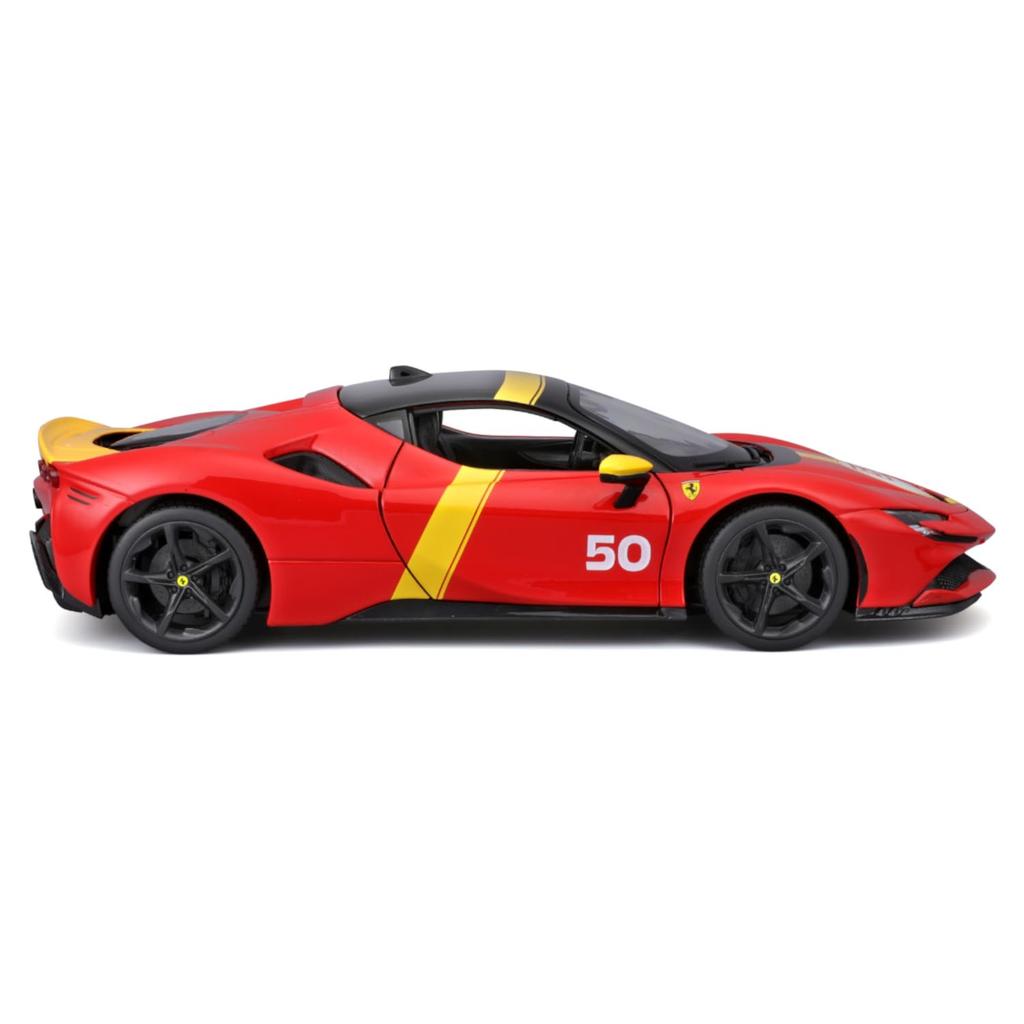Bburago Scale Ferrari SF90 Stradale Assetto Fiorano Red Race Sports Car Diecast Model Car Finished Product 1/18 #50 / 18-16021