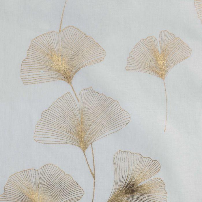Voilage a oeillets 140 x 240 cm voile sable imprime metallise ginkgold