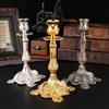 Metal Candle Stand With Intricate Engraved Pattern Antique Taper Candlestick Holders For Weddings And Parties Decoration